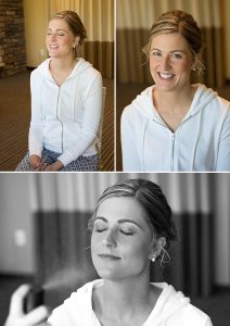 bride getting her makeup done