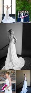 portrait of bride by window and with bouquet