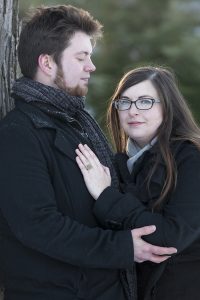 couple in snowy park