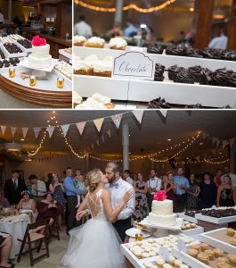 wedding cake and cake cutting