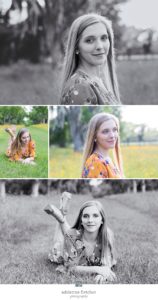 senior session in wild flowers