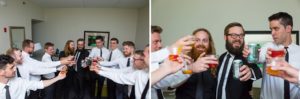 groom getting ready with groomsmen