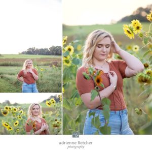 santa fe high school senior in sunflowers