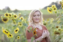 high school senior in sunflowers