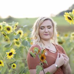 high school senior in sunflowers