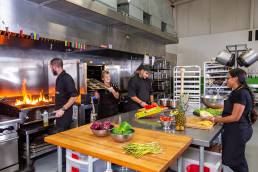 catering company in their kitchen