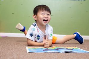 child reading a book