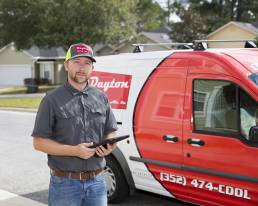 AC repair man at work