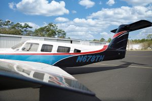 side view of small private plane