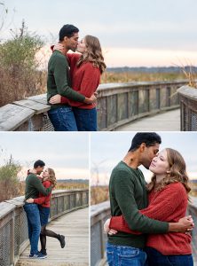 Engaged couple at sweetwater wetland preserve