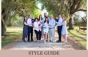 extended family portrait in coordinated clothing