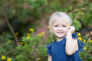 textured blue dress on little girl