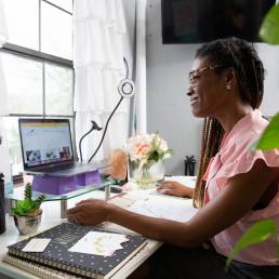 publisher at work in home office